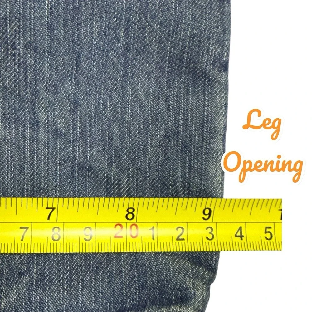 Levi's 514 Men's 38x32 Distressed Blue Denim Slim Straight Worn Fade Button-Flap